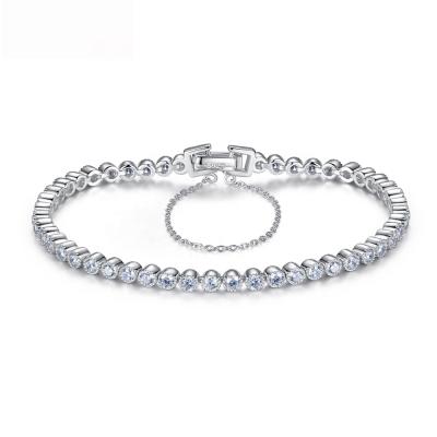 China Ethnic Shining Crystal Bracelets 925 Genuine Sterling Silver Wedding CZCITY CZ Stone 925 Tennis Bracelets and Bangles Gift for sale