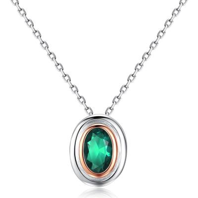 China La BOHÊME CZCITY 925 Sterling Silver Necklace for Women Oval Classic Authentic Silver Necklace for sale