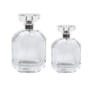 China High Quality 50/100ml Octagon Perfume Bottle Cosmetic Glass Empty Perfume Bottles China For Sale for sale