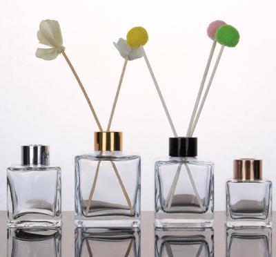 China Cheap Price Square Cosmetic Clear Empty Aroma Reed Diffuser Glass Bottles 50ml 100ml 150ml 200ml 250ml for sale