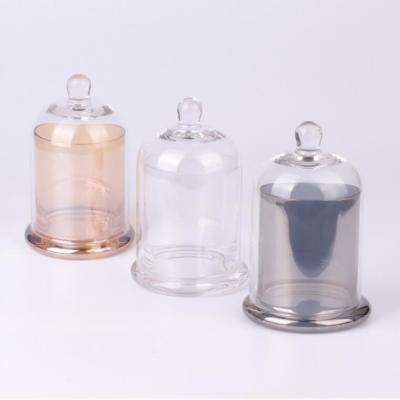 China Recyclable Luxury Colored Diffuser Bottle Containers Clear Bell Candle Jars Rmpty for sale