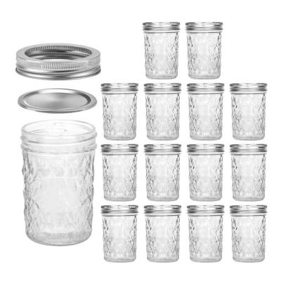 China Casual Wholesale Low Price Round Customized Color 8oz Canning Glass Jars With Lids for sale