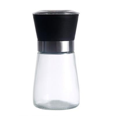 China High Quality Stainless Steel 6oz Low Price Casual Round Refillable Black Pepper Grinder for sale