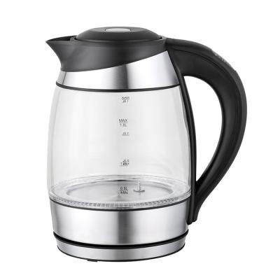 China 1.7L 360 Degree Rotation Base Keep Warm 5 Color Led Light Digital Glass Electric Kettle for sale