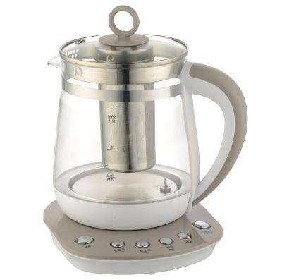 China 1.5L 360 degree rotation base 360 ​​degree rotary base and digital glass kettle with tea filter for sale