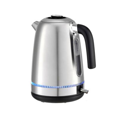 China 360 Degree Rotation 1.7L Low Rotation UK Controller Hot Sale 2200W Stainless Steel Cordless Durable Electric Water Kettle for sale