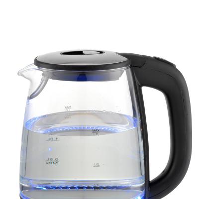 China 360 Degree Rotating Item 1.7L LED Light 304 S/Steel Base Heater New 360 Degree Glass Electric Water Kettle for sale