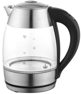 China 360 Degree Rotation Low Glass Kettle Keep Warm Led Light 2200W 1.8L 360 Degree Digital Glass Electric Water Kettle for sale