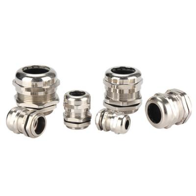 China Weather and Water Proof PAGE High Quality Waterproof Wire Cable Glands Brass Nickel Plated Connectors IP68 for sale