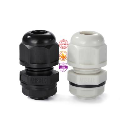 China Weather and Water Proof Buy It Now Waterproof 12MM M12 Premium Plastic Gland OD 4-8MM TL 9MM Zero Halogen PA6-V2 IP68 for sale