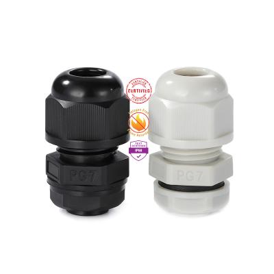 China Indoor & Outdoor Buy It Now Waterproof PG7 Premium Nylon Gland Null Halogen PA6 - V2 IP68 OD 4-8MM (0.16-0.31 inch) TL 9MM for sale