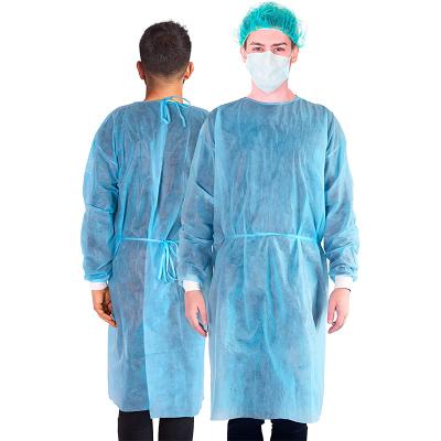 China Nonwoven SMS Disposable Isolation Gown Personal Protective Medical SMS Insolation Gown Disposable with elastic and knitted cuffs zu verkaufen