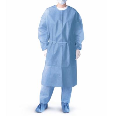 China S&J Hospital Uniforms blue SMS disposable non woven Isolation gown Te koop