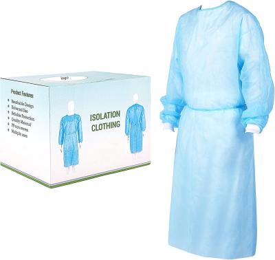 China Disposable Nonwoven 3 Layers SMS Isolation Gown Factory Price Nurse Gown Waterproof Tear Resistance PP 1-ply also available Te koop