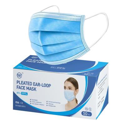 中国 Wholesale 3 ply surgical mask non woven disposable surgical face mask 販売のため