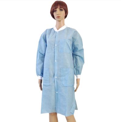 中国 S&J Disposable OEM Factory supply Accept Custom Color and Design SMS PP Nonwoven Men Women Lab Coat 販売のため