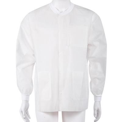 Cina S&J Factory Price Lab Coat Waterproof Non Woven Disposable Lab Coat Hospital Nursing Disposable Gown in vendita