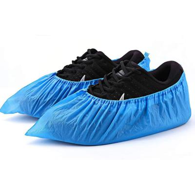 China S&J Factory Price Cheap Disposable Waterproof Nonslip Shoe Cover Premium Non woven Plastic CPE Medical Shoe Covers zu verkaufen