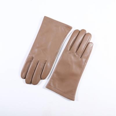 China Fashion Colorful Genuine Sheepskin Touch Screen Women Driving Leather Gloves for sale