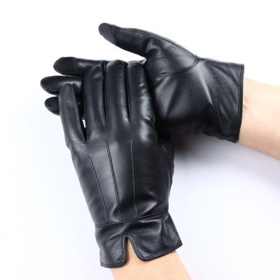 China Fashion Genuine Sheepskin Genuine Touch Screen Winter Warm Men Leather Gloves for sale