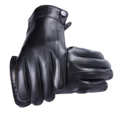 China Fashion Genuine Sheepskin Winter Warm Men Leather Gloves for sale