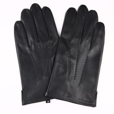 China Plain Three - Line Stylized Back Tendon Mens Top Grade Sheepskin Gloves for sale