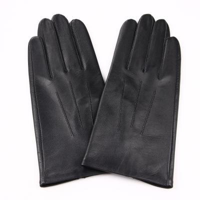 China Plain Three - Line Stylized Back Tendon Mens Top Grade Sheepskin Gloves for sale