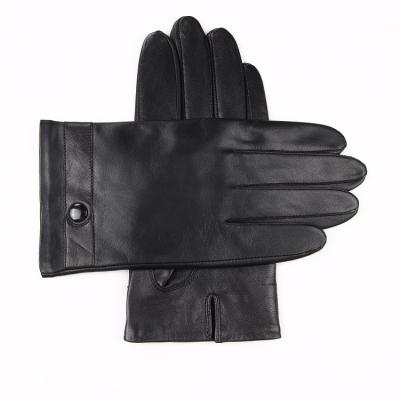 China Single Button Metal Decoration Mens Top Grade Sheepskin Gloves for sale