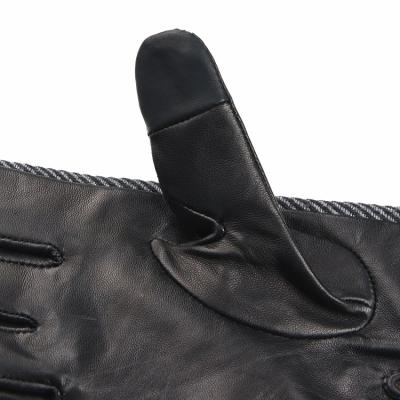 China Fashion Fashion Wool Lined Warm Sheepskin Touch Screen Mens Leather Gloves for sale