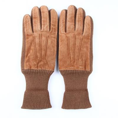 China Fashion Brown Warm Winter Thick Knitted Gloves for sale