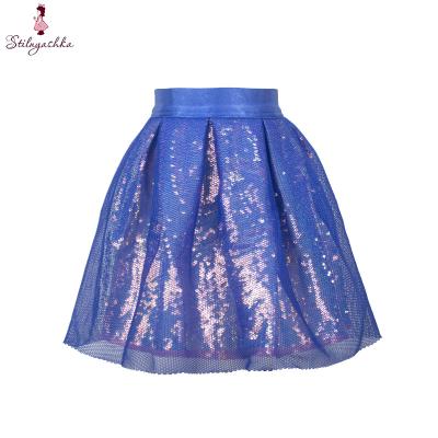 China Stilnyashka Anti-wrinkle Mesh Sequins Kids Baby Skirt Hot Sale Spring Autumn Child Blue For Girl for sale