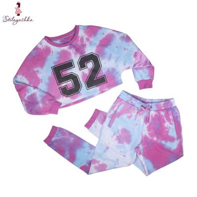 China New Design Spring Autumn Pink Casual Crop Top Baby Kids Girls Breathable Sweatsuit for sale