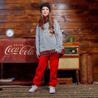 China Anti-pilling Stilnyashka 1-12 Years Old Children Cotton Pants Baby Red Sweatpants for sale