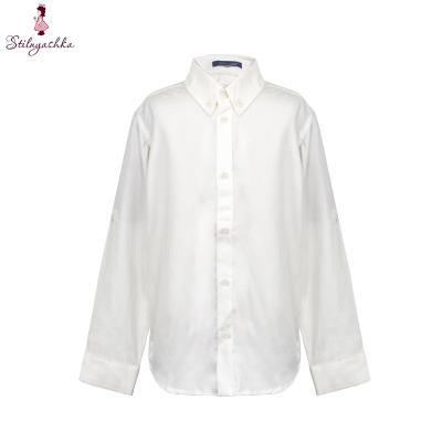 China Autumn Anti-Shrink Kids Spring White Stilnyashka White Long Sleeves Cotton Kids Boys Casual Shirts for sale