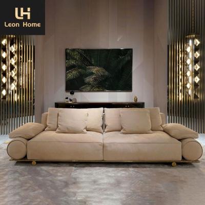 China Other European italian style high quality luxury living room leather sofa set furniture loveseat soft sofa for sale