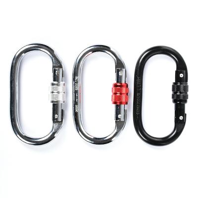 China Retail Industry 25KN Alloy Steel O Shape Security Screw Mount Hanging Climbing Carabiner for sale