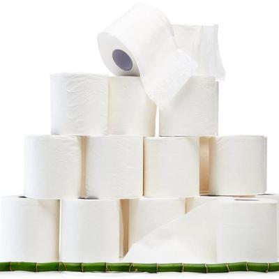 China Bamboo Pulp 3 Ply Laminated Standard Roll Bathroom Tissue Soft Absorbent Colored Toilet Paper Tissue Paper for sale