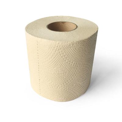 China Eco-Friendly Unbleached Custom Brand Bamboo 3 Layers Dissolving Flushable Toilet Paper Roll Tissue Paper for sale