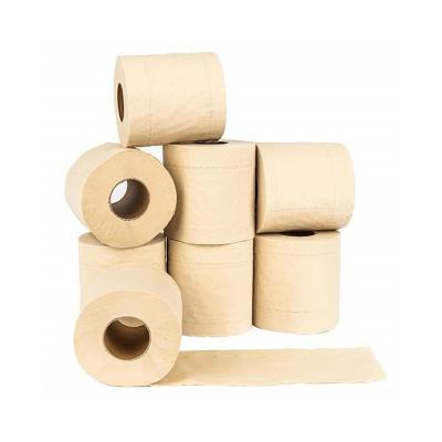 China For Hotel FSC Private Label 4ply Bamboo Pulp Bathroom Toilet Paper Roll Biodegradable Tissue Paper for sale