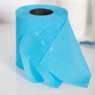 China Virgin Wood Pulp Colorfol Printed 2ply Scented Roll Fragrance Blue Toilet Paper Tissue Paper for sale