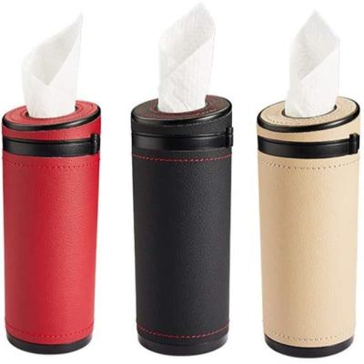 China Box Tissue Leather For Car Bathroom Office Sports Using Soft Strong Facial Paper Cylinder Boxed Tissue for sale