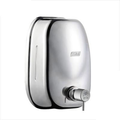 China Stainless1600ml Large Capacity Foam Soap Dispenser 304 Hanging Manual Soap Dispenser Wall Mounted Steel for sale