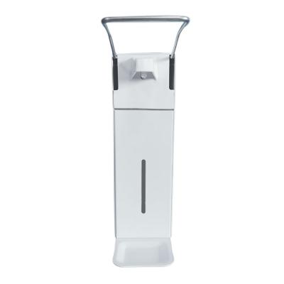 China Foam Soap Dispenser Elbow Lockable Wall Mounted Aluminum Manual Press Liquid Soap Dispenser for sale