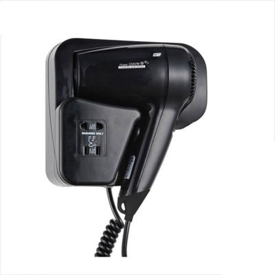 China Overheating Protection Silence ABS Double Wall Mounted Hotel Room Wall Mounted Hair Dryer for sale