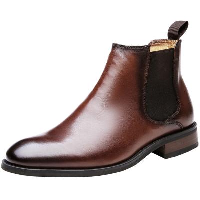 China GENUINE LEATHER flat handmade shoes 2022 autumn and winter new Martin boots leather British men's Chelsea boots for sale