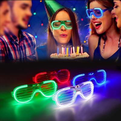 China Christamas Decoration Light Up EL Wire Neon Praise Glasses Glow LED Sunglasses Flashing Costumes For EDM Party Halloween for sale