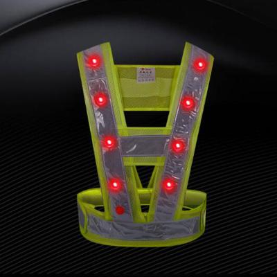 China Road Safety Workplace Safety LED Light Safety Vest With Reflective Stripes for sale