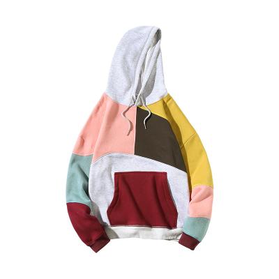 China Anti-wrinkle PDEP M-5XL 60% Cotton Men's Hooded Sweater Plus Color Matching Velvet Couple Hoodie for sale