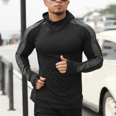 China Breathable PDEP M-3XL Sports Men's Running Quick-Dry Training Long Sleeve Hooded Fitness Clothing for sale