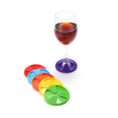 China Sustainable Silicone Wine Glass Stemware Coaster Mug Cover Cups And Saucers Eco - Friendly for sale